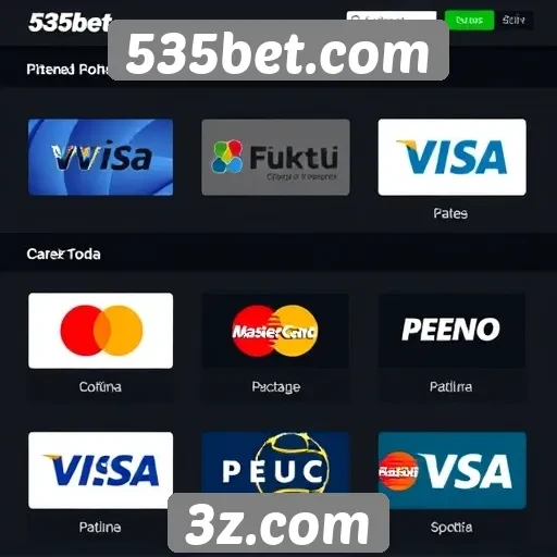 Variedade de métodos de pagamento no 535bet.com